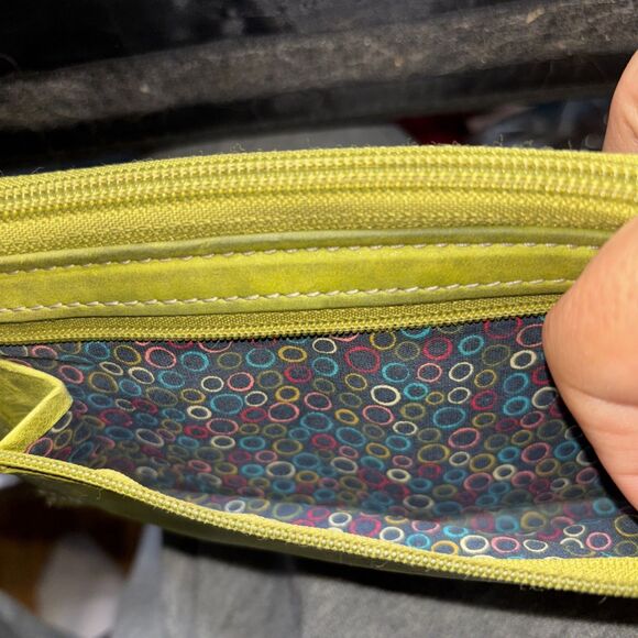 Fossil OLIVE GREEN GENUINE LEATHER ID BILL CARD ZIP WALLET CLUTCH W Bag - Picture 4 of 8